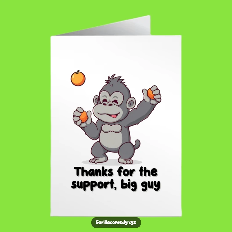 Free Printable Gorilla Thank You Card: Mischievous Toss, Funny Thanks
