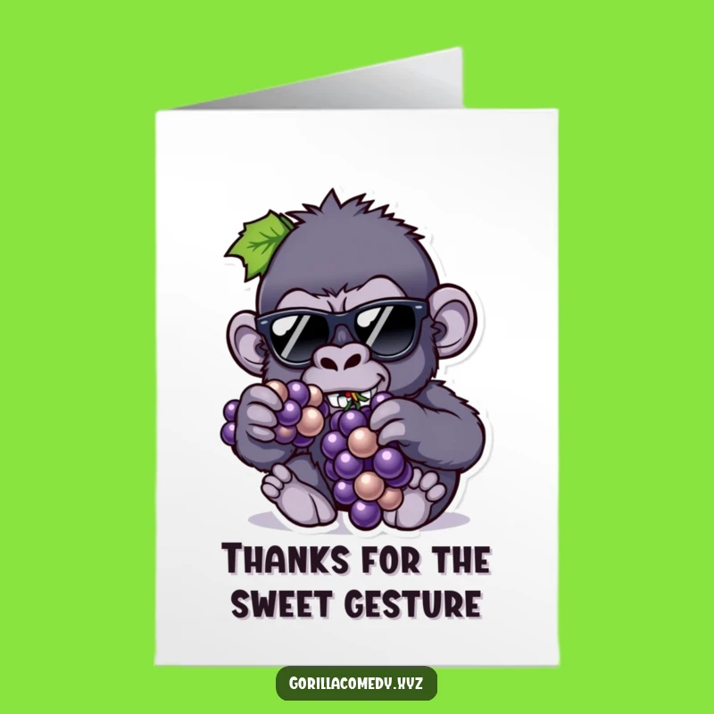 Free Printable Gorilla Thank You Card: Smooth Gratitude Downloadable Gift
