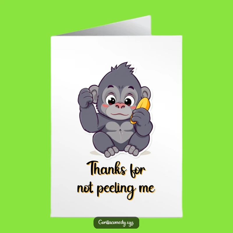 Free Printable Kawaii Gorilla Thank You Card Funny Downloadable Gift