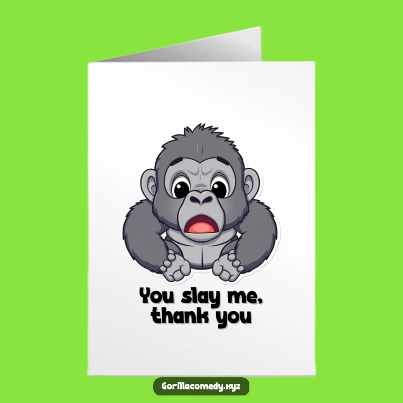 Free Printable Surprised Gorilla Thank You Card: Funny Downloadable Appreciation with a Twist