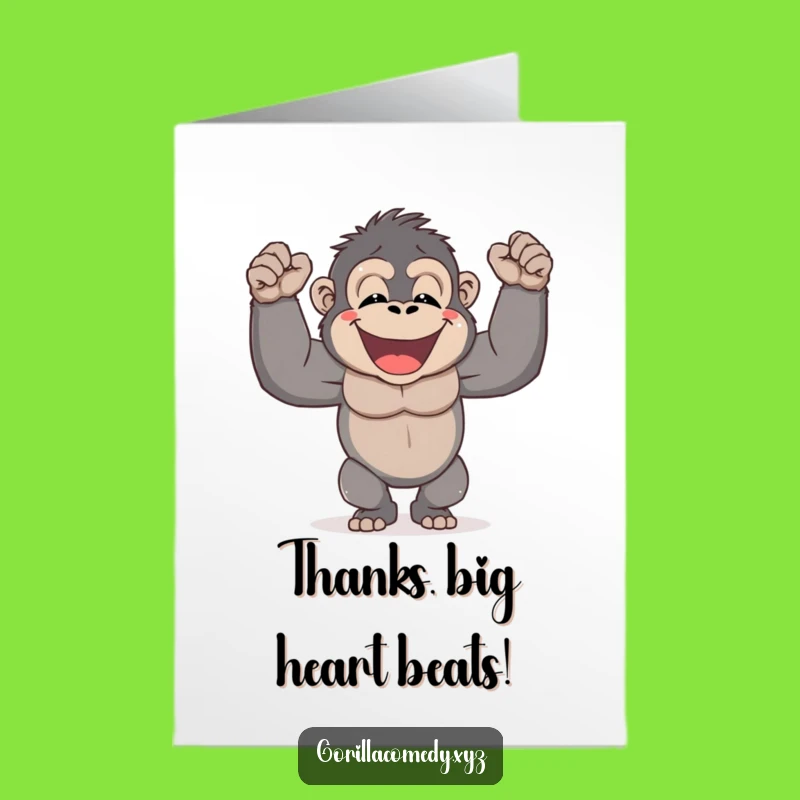 Free Printable Thank You Card: Funny Gorilla Heartfelt Thanks Downloadable Gift