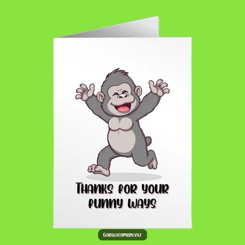 Free Printable Wobbly Gorilla Thank You Card: Funny Stumble Downloadable Gift!