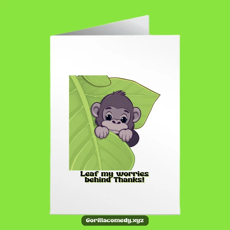 Free Printable Gorilla Thank You Card: Curious Peek, Funny Thanks