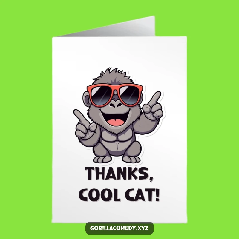 Free Printable Thank You Card: Cool Gorilla Snap Downloadable Gift