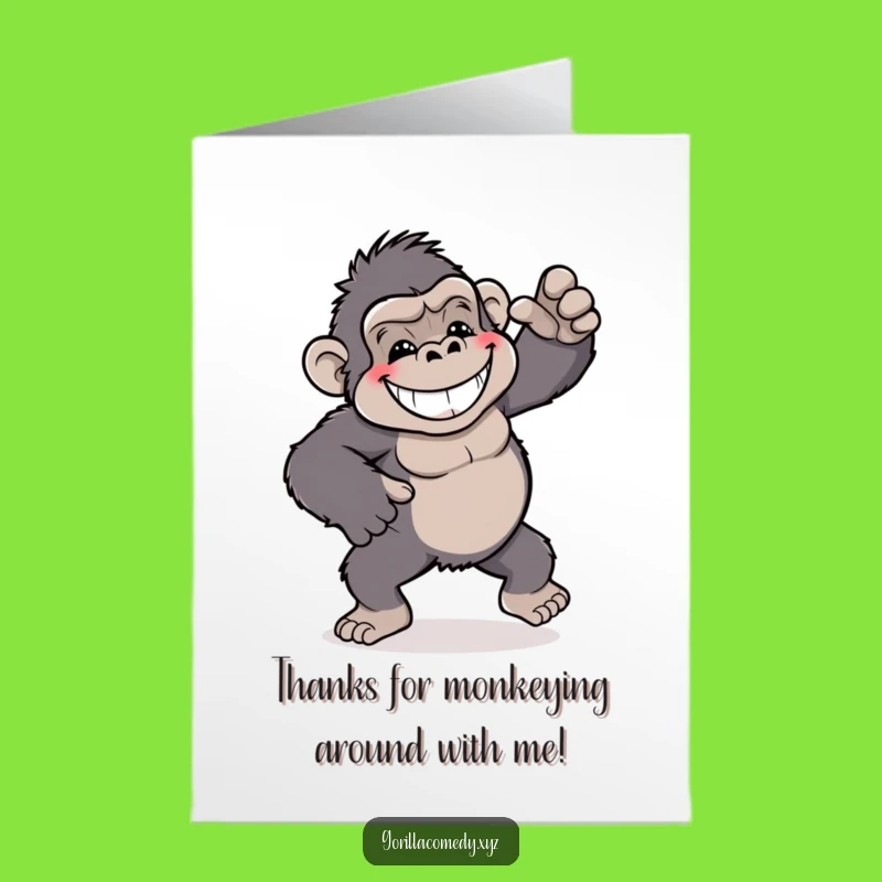 Free Printable Dancing Gorilla Thank You Card - Silly Downloadable Gratitude