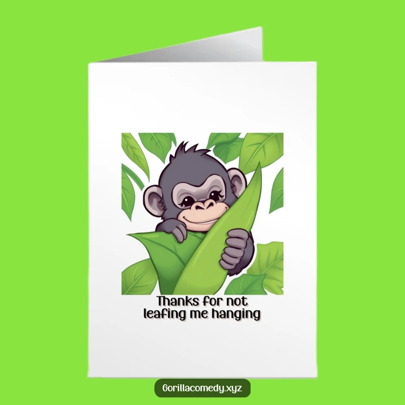 Free Printable Gorilla Thank You Card: Playful Jungle Gratitude Downloadable Gift