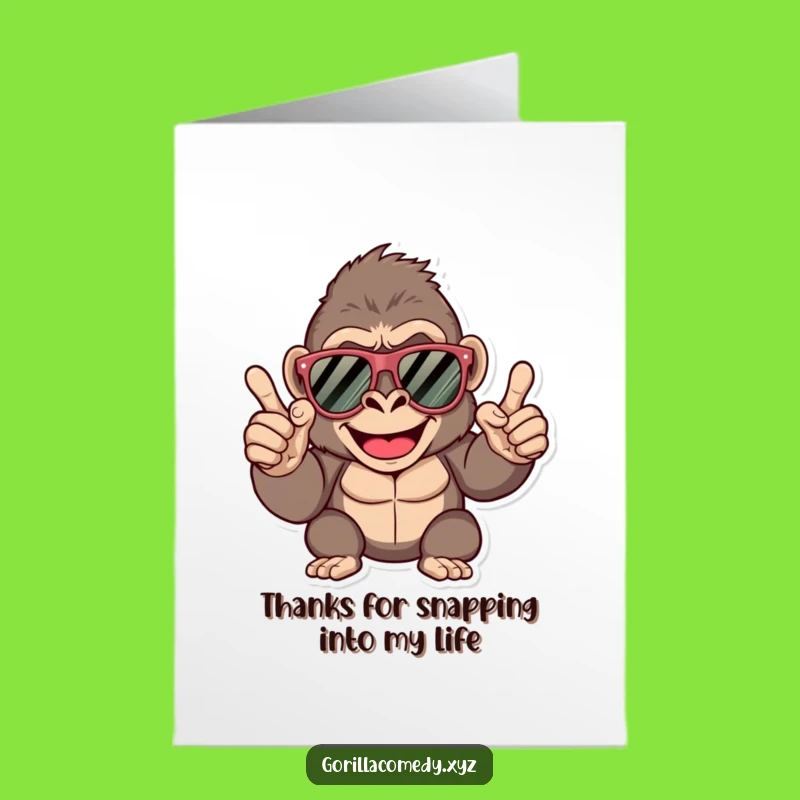 Free Printable Thank You Card: Cool Gorilla Snapping Fingers, a Smooth Gratitude