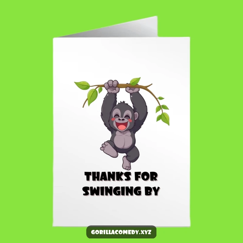Free Printable Gorilla Thank You Card: Wild Gratitude Downloadable Gift