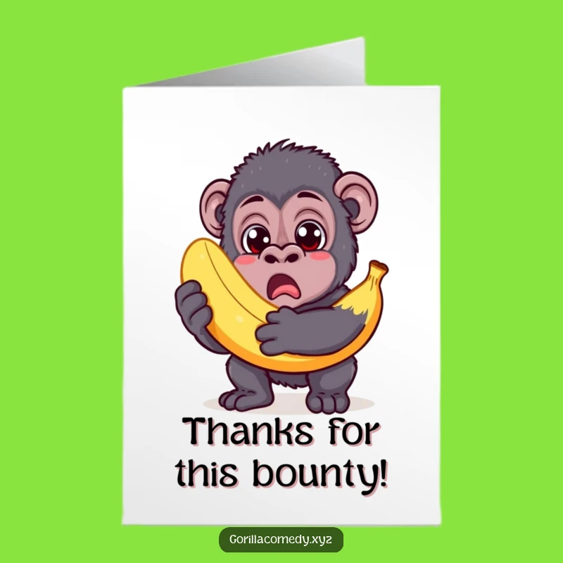 Free Printable Thank You Card: Big Banana Gorilla Downloadable Gift