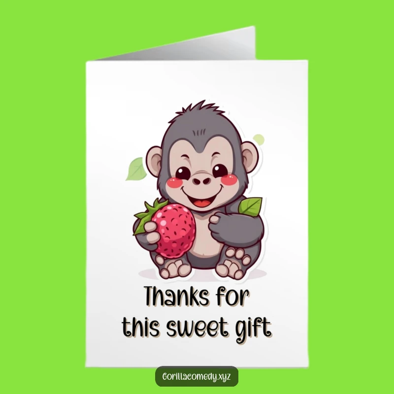 Free Printable Gentle Gorilla Thank You Card: Sweet Thanks Downloadable Gift!