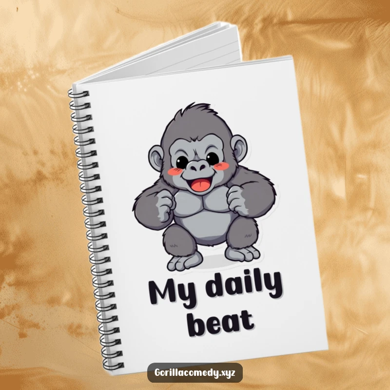 Funny Gorilla Chest Pound Notebook: A lined notebook featuring a playful gorilla character rhythmically pounding its chest, perfect for funny gift ideas.