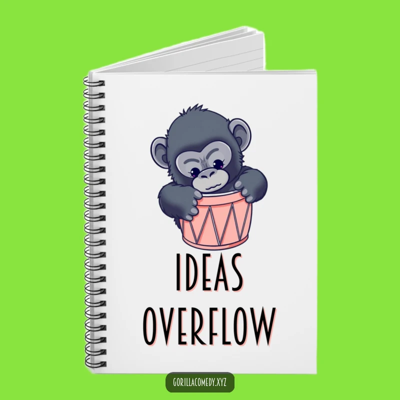 Funny Gorilla Drum Notebook: Curious Primate's Tiny Fit Journal, Hilarious Gift
