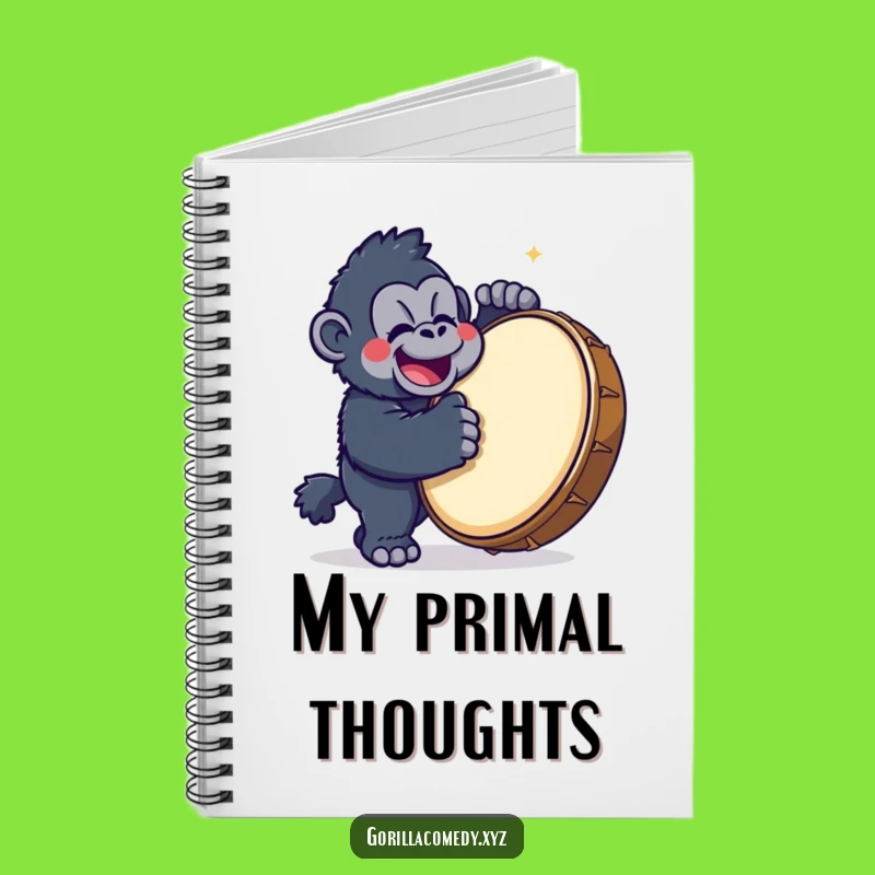 Funny Gorilla Drummer Notebook: Kawaii Character Journal, Great Comical Gift