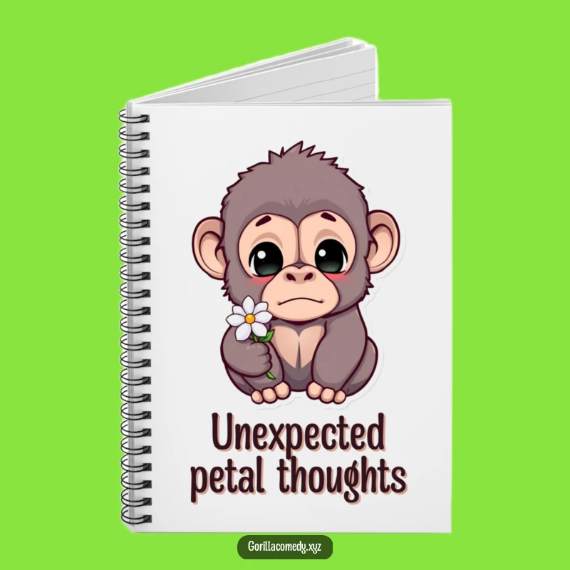 Funny Startled Gorilla Flower Notebook - Jot Down Humor, Unique Funny Gift