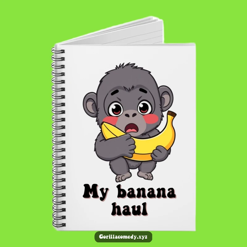 Funny Surprised Gorilla Banana Notebook - Big Ideas Await!