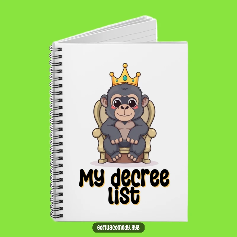 Funny Gorilla King Notebook: Jot Down Your Royal Decrees with Hilarious Flair