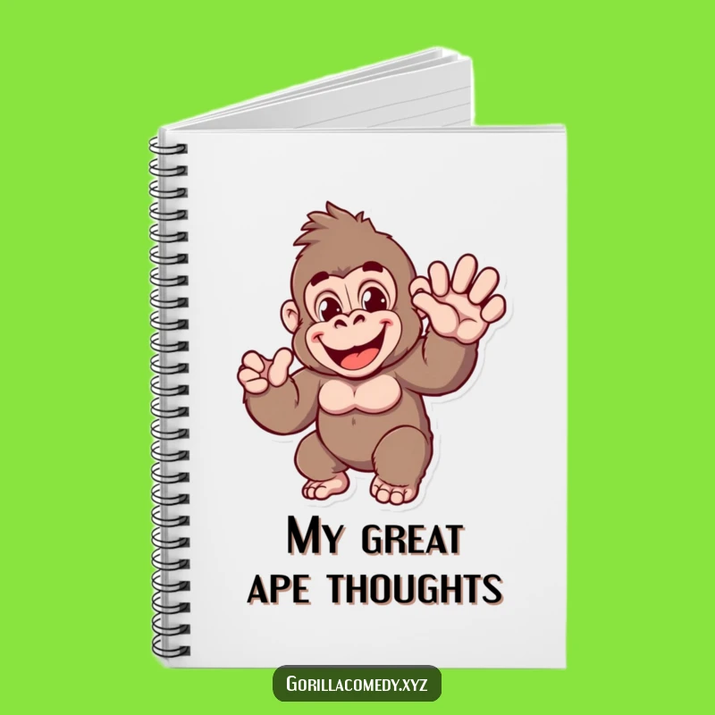 Funny Gorilla Wave Notebook: Cheerful Ape Journal - Ideal Funny Gift for Writers!
