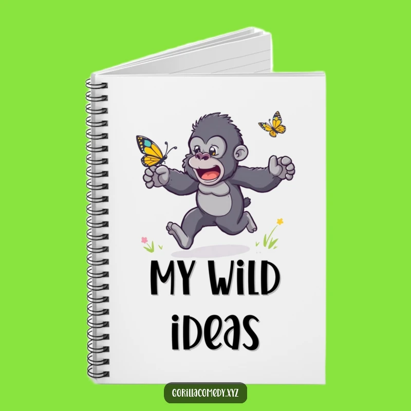 Funny Gorilla Butterfly Race Notebook: Jot Down Your Thoughts During Hilarious Pursuits