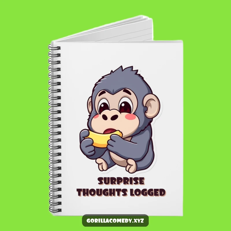 Funny Kawaii Gorilla Banana Notebook - Surprise Your Notes with this Comical Journal