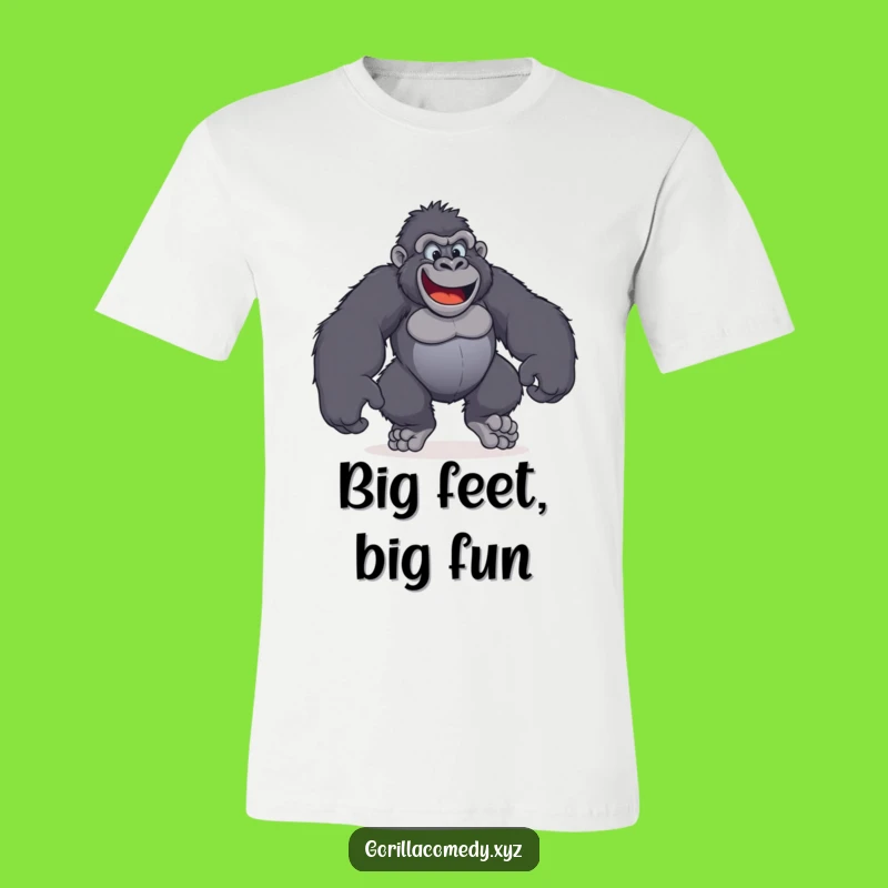 Funny Gorilla Happy Feet T-Shirt: Show Off Your Comical Stomp in Style