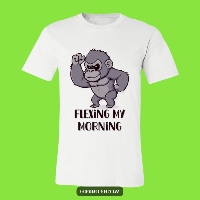 Funny Determined Gorilla Bicep T-Shirt - Tiny Muscles, Big Laughs!