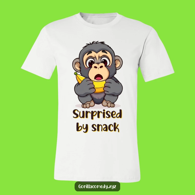 Funny Gorilla Banana T-Shirt: Surprise Wide Eyes, Comical Primate Shirt Gift