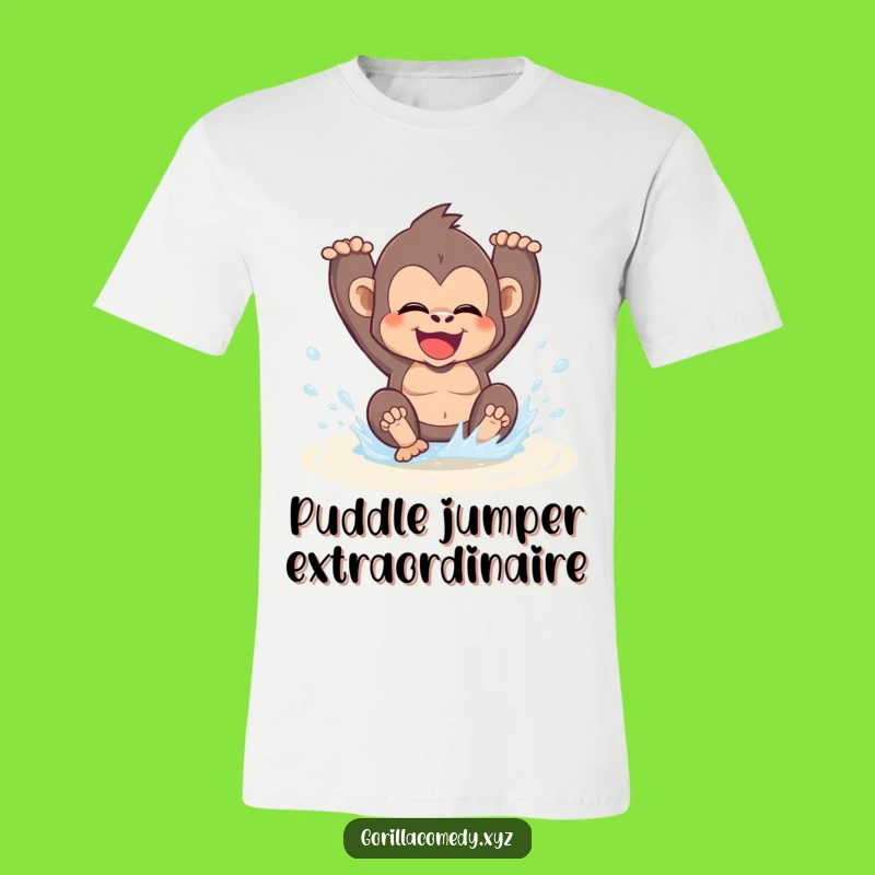 Funny Gorilla Puddle T-Shirt: Wear Joy with This Hilarious Gift!