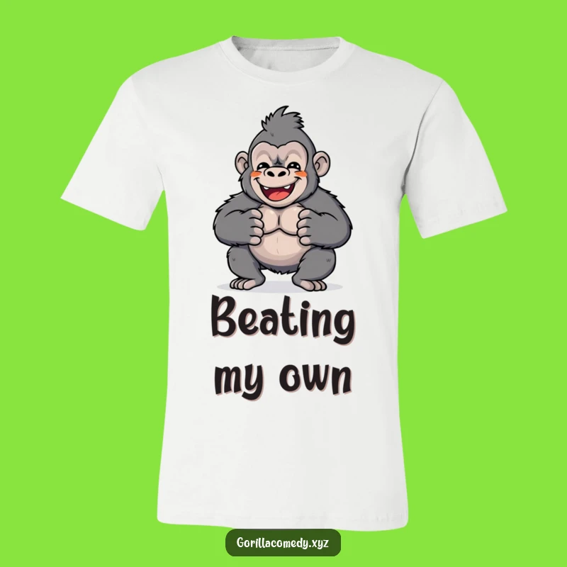Funny Kawaii Gorilla Drum T-Shirt: Expressive Joy Humor Tee