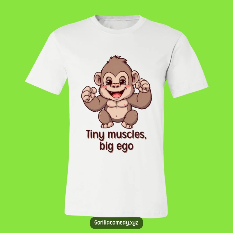Funny Tiny Muscle Gorilla T-Shirt: Hilarious Ape Flex for Him & Her