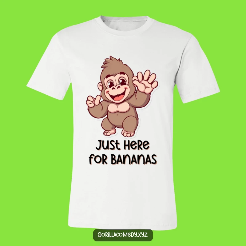 Funny Gorilla Wave T-Shirt: Cheerful Ape Greeting - Amazing Funny Gift for Him & Her!