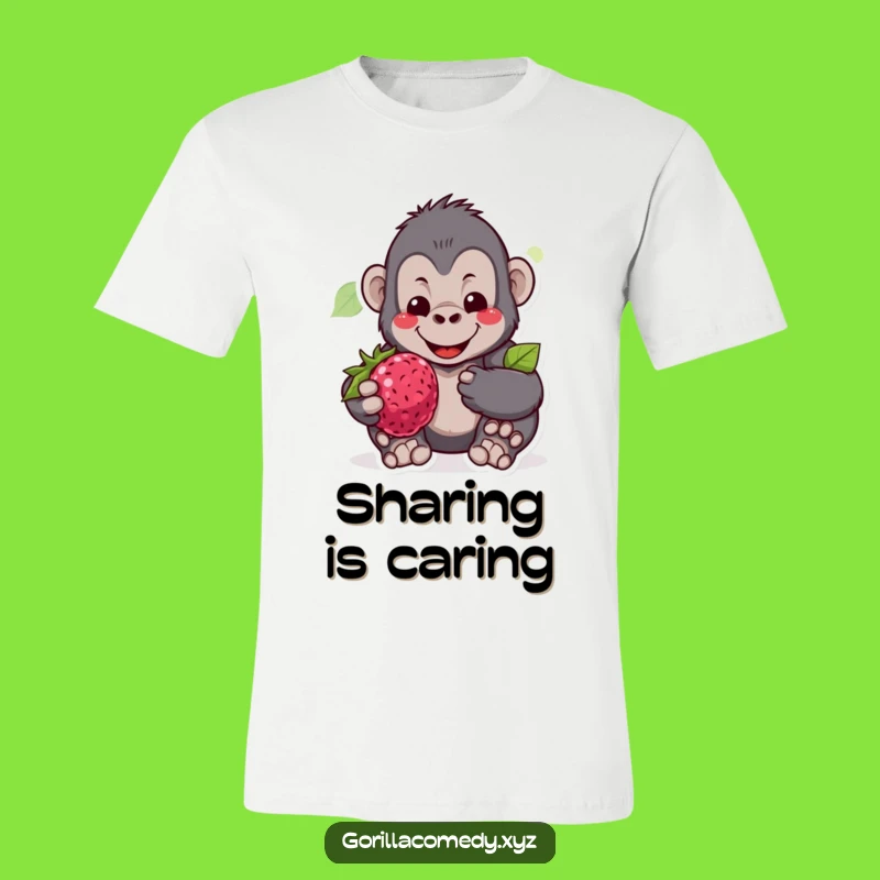 Funny Gorilla Berry T-Shirt: Spread Kindness with This Gentle Smile Design