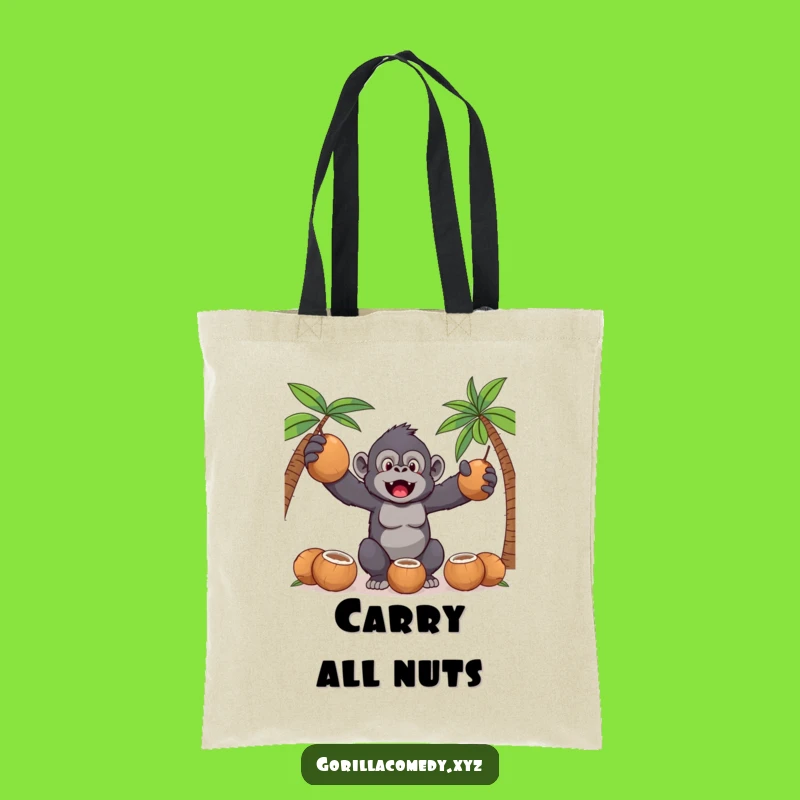 Funny Kawaii Gorilla Tote Bag: Coconut Juggling Carrier, Practical & Hilarious Gift