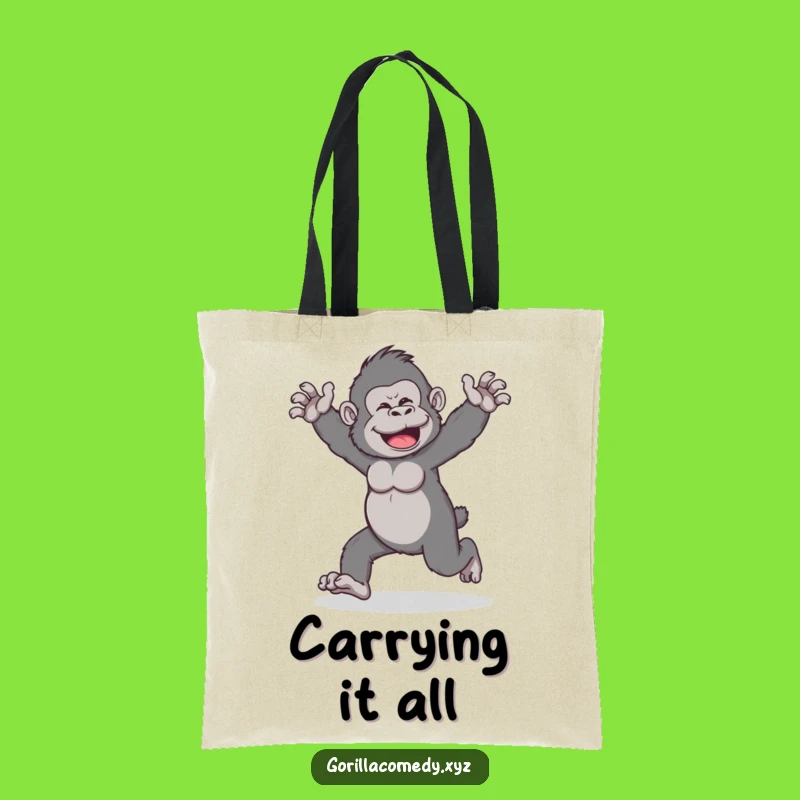 Funny Gorilla Walk Tote Bag: Carry Your Fun with Hilarious Wobbles