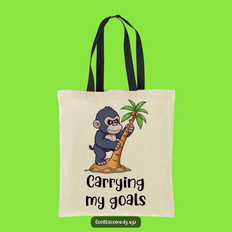 Funny Determined Gorilla Coconut Climb Tote Bag - Ambitious Ape Gear