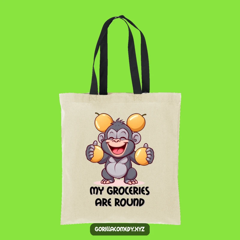 Funny Giggling Gorilla Tote Bag: Coconut Juggling Primate Gift