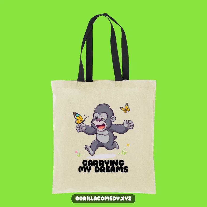 Funny Gorilla Butterfly Race Tote Bag: Carry Your Enthusiasm with Comical Style