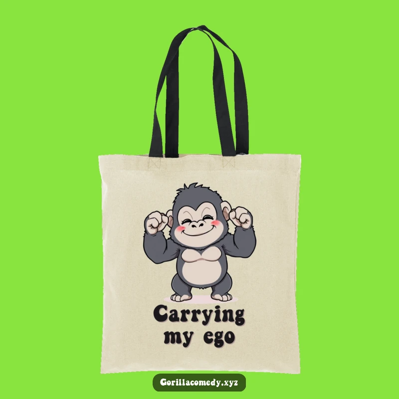 Funny Gorilla Flex Tote Bag: Tiny Biceps Vibes, Hilarious Carry-All Gift