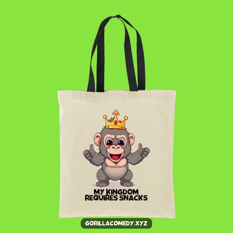 Funny Gorilla Royal Pose Tote Bag: Stylish and Hilarious Primate Accessory Gift